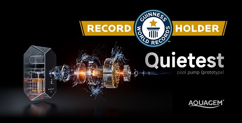 Nouveau titre GUINNESS WORLD RECORDS™ - La pompe de piscine à inverseur d'Aquagem est désignée comme la pompe de piscine la plus silencieuse au monde (prototype)